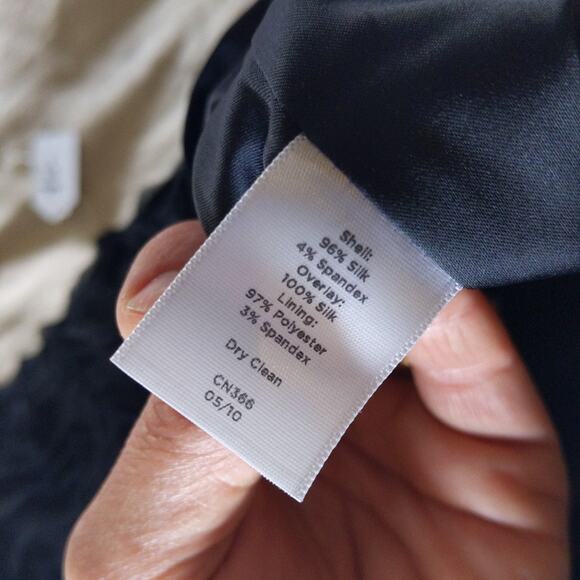 Talbots Black Silk Textured Sleeveless Dress Women's Size 12 NWT Designer - Picture 4 of 9